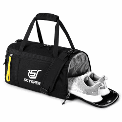 SKYSPER 30L Sporttasche mit Schuhfach & Nassfach, Kleine Reisetasche Herren und Damen, Weekender, Trainingstasche, Gym Bag (Schwarz) Angebot bei HelloDeals