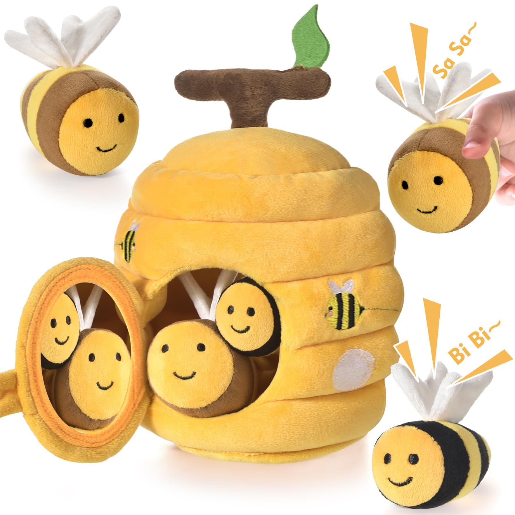 VORENUS Baby Spielzeug 6-12 Monate,6-in-1 Baby Bienenstock mit 5 Bienen Montessori Sensorik Spielzeug mit Scheune,Rassel,Spiegel,Kinder Lernspiele & Motorikspielzeug Geschenke für Kinder 1 2 3 Jahre Angebot bei HelloDeals