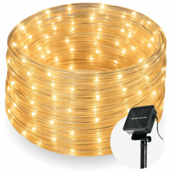 CozyHome Lichterschlauch aussen 200 LED - 8 Modi & Timer - 12m mit Solar Solarbetrieben Warmweiß I Lichtschlauch außen Schlauchlichterkette für outdoor 10m Leuchtschlauch Lichterkette Lichtschläuche 12 Meter Angebot bei HelloDeals