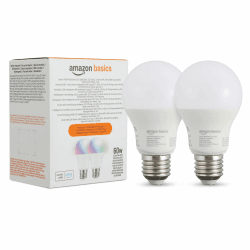 Amazon Basics Smarte LED-Glühbirne, farbenwechselnd, E27, 8W (entspricht 60W), funktioniert nur mit Alexa, 2 Stück, Mehrfarbig Mehrfarbig 2 Stück Edison Angebot bei HelloDeals