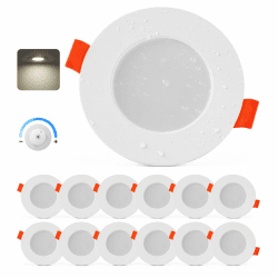 LED Einbaustrahler 230V Dimmbar, 4W LED Spots 68mm 4000K Neutralweiß, 25mm Ultra Flach Deckenspots, IP44 Spots Deckenleuchte Einbauleuchten für Badezimmer Küche Wohnzimmer, 12er Set Neutralweiß Dimmbar Angebot bei HelloDeals