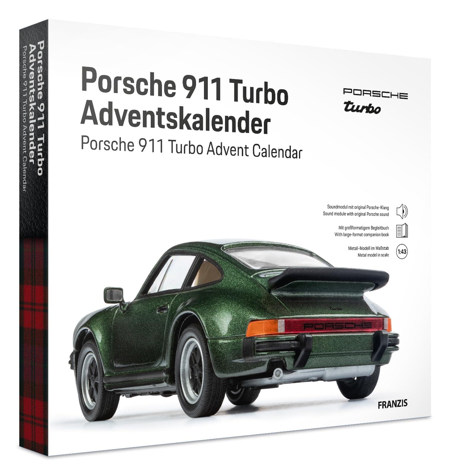 FRANZIS 67233 - Porsche 911 Turbo Adventskalender - Modellbausatz im Maßstab 1:43, inkl. Soundmodul und 52-seitigem Begleitbuch Angebot bei HelloDeals