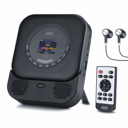 August SE15 Tragbarer Bluetooth 5.3 CD Player mit Lautsprecher 3,5mm Audio In/Out Wiederaufladbar CD Spieler mit USB/Equalizer/Überspringschutz/Wiederholungsmodus/Wandhalterung/Ohrhörer&Fernbedienung Angebot bei HelloDeals