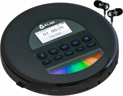 KLIM Nomad CD Player Bluetooth - Tragbarer CD-Player Discman mit langlebigem Akku - Inklusive Kopfhörer - CDR, CDRW, MP3 - Mit TF-Reader, Radio FM - Ideal für Autos - Schwarz Blau Angebot bei HelloDeals