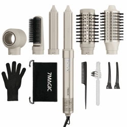 7MAGIC 6 in 1 Airstyler, Hairstyler, Lockenstab Auto-Wrap, Stylen Sie Beach Wave, Ionen Föhn, Professioneller Rundbürstenföhn,Glätteisen, für Besondere Anlässe, Reisen Champagnergold Angebot bei HelloDeals