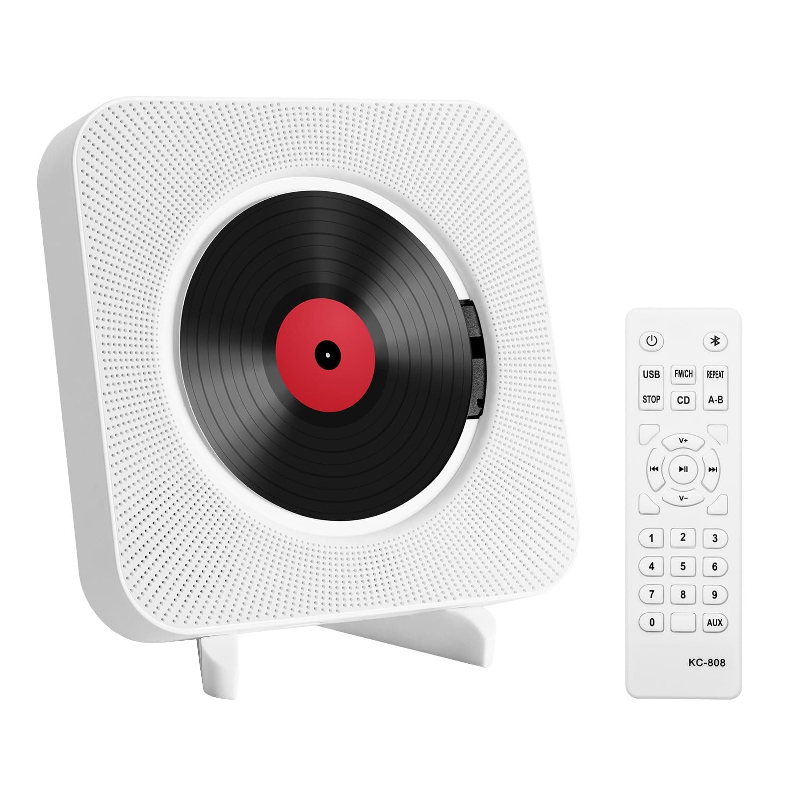 CD Spieler mit Bluetooth Wand und Tischmontage Multifunktional Tragbarer CD Player mit HiFi-Lautsprechern Musik CD-Player Unterstützt AUX/USB für Geschenk (Weiß) White Angebot bei HelloDeals