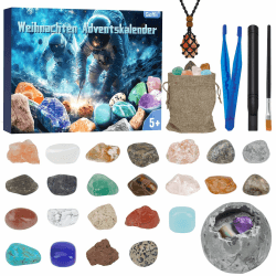 Kristalle Adventskalender 2025 für Kinder Ausgrabungsset für Kinder mit 24 Tage Weihnachtskalender Countdown, Natürlichen Mineralien und Edelsteine, Geschenk für Jungen und Mädchen ab 6 7 8 9 10 Angebot bei HelloDeals