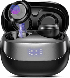 Bluetooth Kopfhörer, 2025 Mini In Ear Kopfhörer Kabellos Bluetooth 5.4 HiFi Immersiv Sound, 47Std Spielzeit Schlafkopfhörer mit Passiver Geräuschmaskierung, LED-Anzeige Earbuds für Schlaf Schwarz Angebot bei HelloDeals