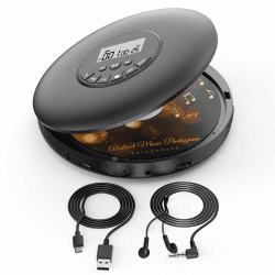 Arafuna Tragbarer CD Player-Compact Discman CD Player-Persönlicher Musik-Player mit CD-R, CD-RW Wiedergabe Anti-Skip Schutz, programmierbare Tracks für Kopfhörer enthalten Schwarz Angebot bei HelloDeals