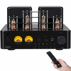 Juson Audio JTA50 130W Röhrenverstärker Einstiegs-HiFi-Verstärker mit BT 5.0, Fernbedienung, AUX, Koax, Phono und USB-Eingang, Subwoofer-Ausgang, 2.1-Kanal für Plattenspieler Angebot bei HelloDeals