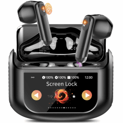 Bluetooth Kopfhörer, 48H Kopfhörer Kabellos Bluetooth 5.4 mit Touchscreen, Halb-In-Ear Wireless Earbuds mit ENC-Anrufsgeräuschdämpfung, IPX7 Ohrhörer, Immersiver Deep Bass Earphones mit 5 EQ-Modus Schwarz Angebot bei HelloDeals