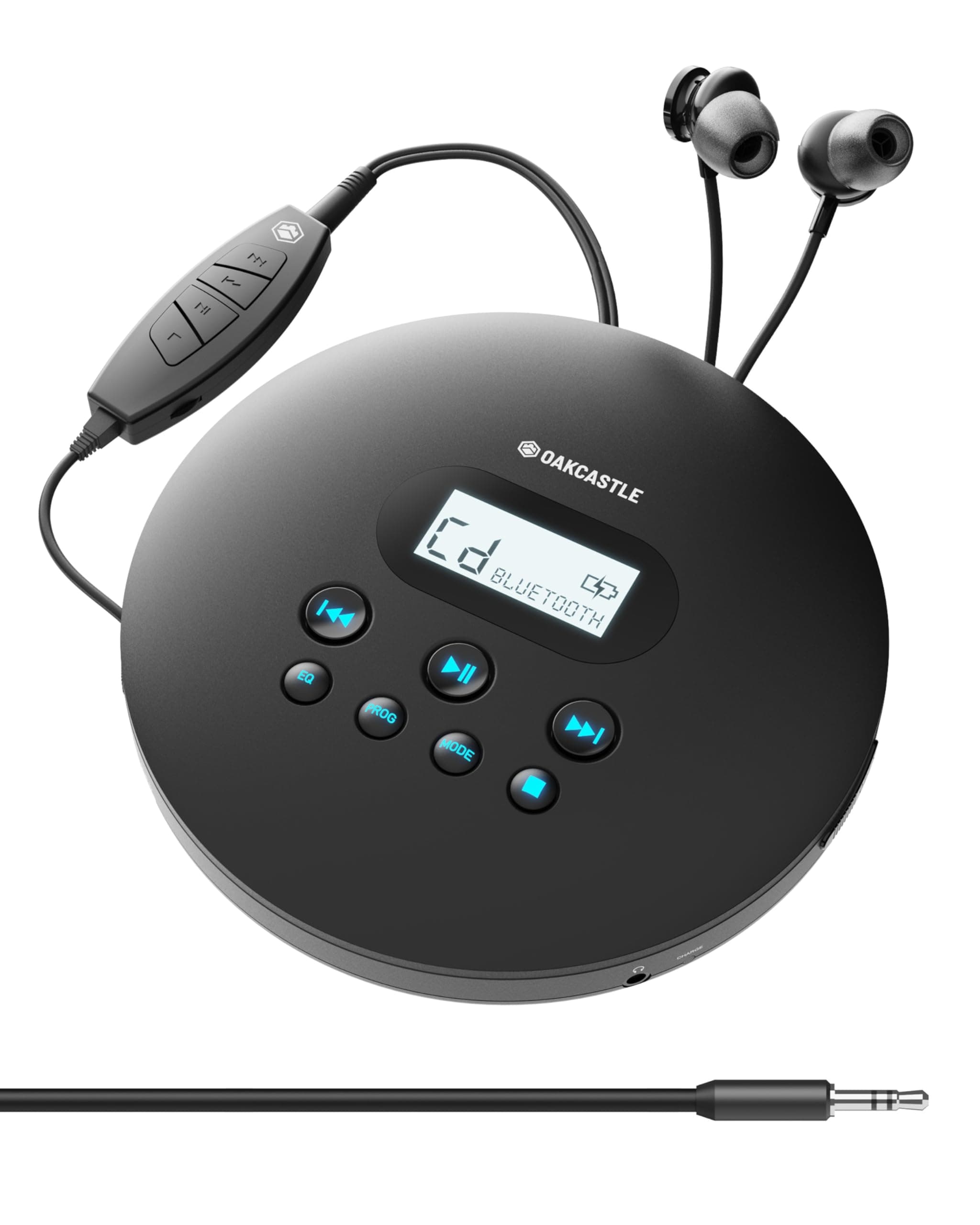 OAKCASTLE CD100 Tragbarer CD Player Mit Bluetooth | 12 Stunden Akkulaufzeit Wiederaufladbar | Discman für Auto und Kinder Angebot bei HelloDeals