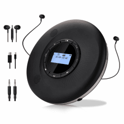 Tragbarer CD-Player Bluetooth wiederaufladbarer 1500mAh Auto CD-Player mit Bluetooth und Stereo Dual Lautsprecher Anti-Skip für Auto Zuhause Reisen persönlicher discman CD Player Tragbar Angebot bei HelloDeals