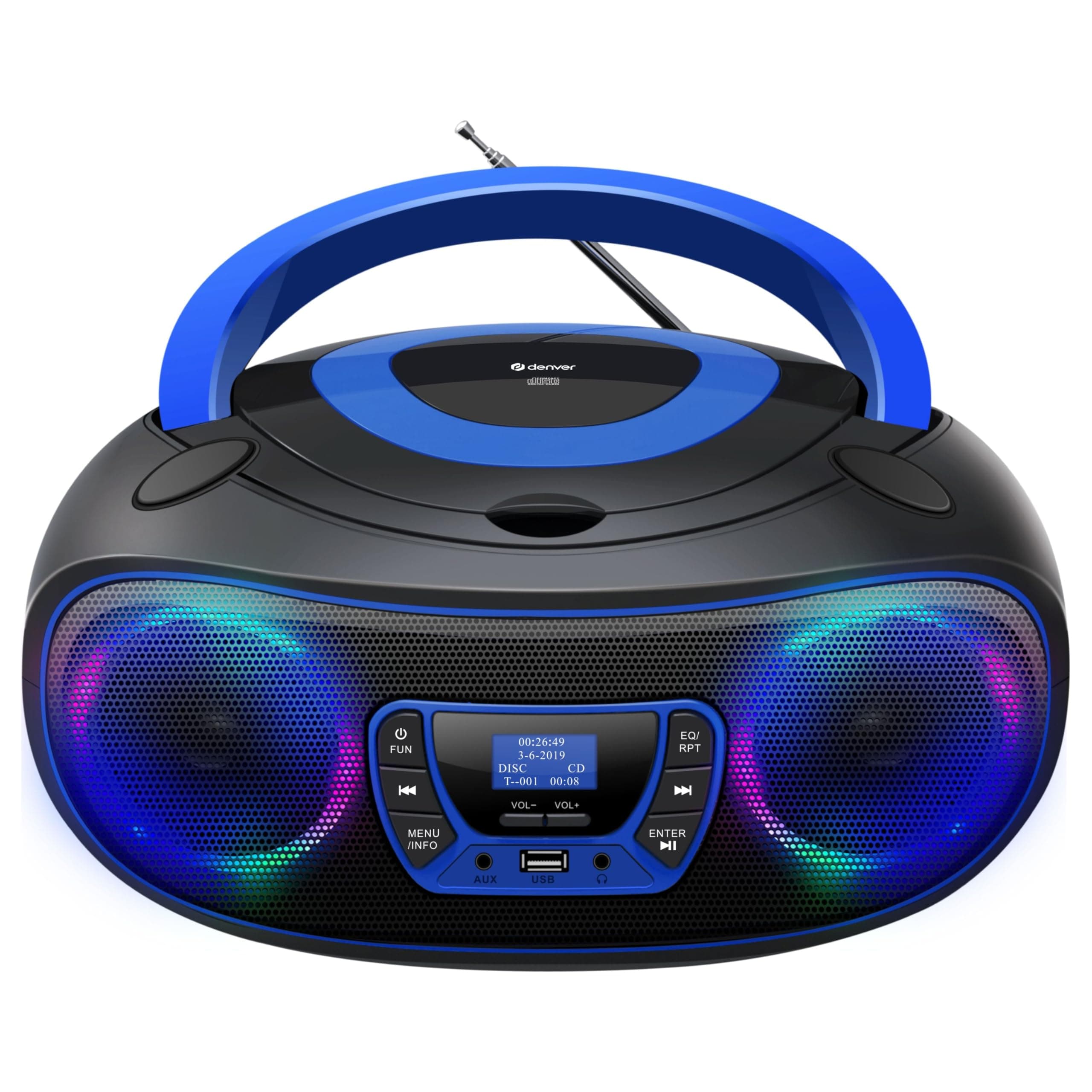 Denver DAB+ Boombox Mit DAB+/FM-Radio, Bluetooth-Funktion,Blue Blau Angebot bei HelloDeals