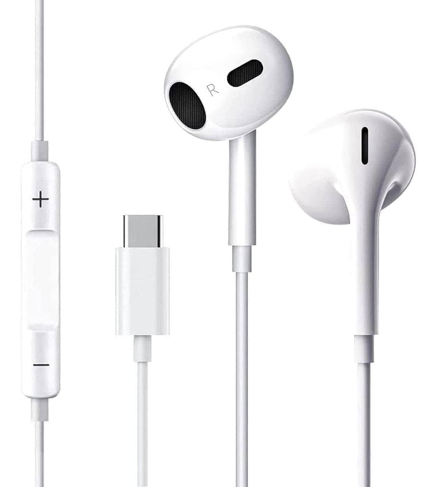 USB-C In-Ear Kopfhörer mit Kabel, Mikrofon & Fernbedienung, HiFi-Stereo Halb-In-Ear Headset – Plug-&-Play – kompatibel mit iPhone 15/16, iPad, MacBook, Samsung, Google Pixel & Android-Geräten Angebot bei HelloDeals