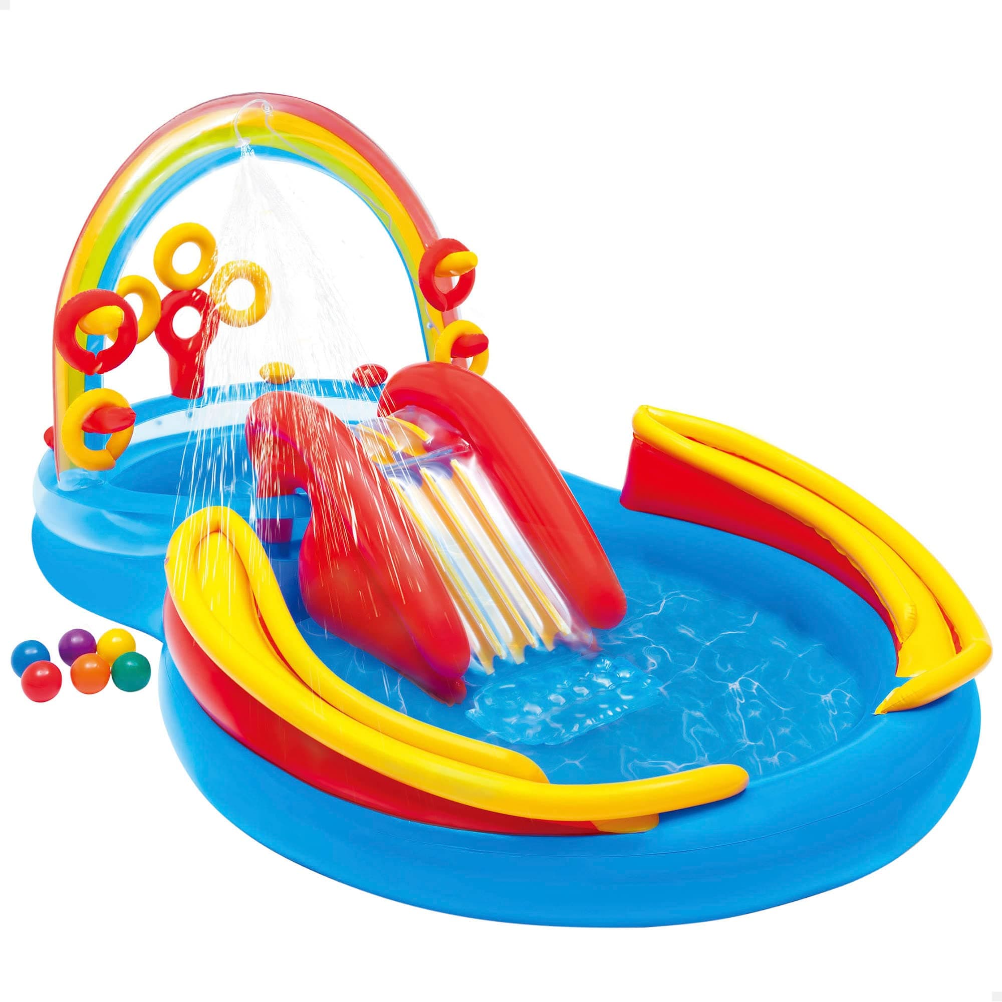 Intex Rainbow Ring Play Center - Kinder Aufstellpool - Planschbecken - 297 x 193 x 135 cm - Für 3+ Jahre 57453NP Mehrfarbig 297x193x135 cm Angebot bei HelloDeals