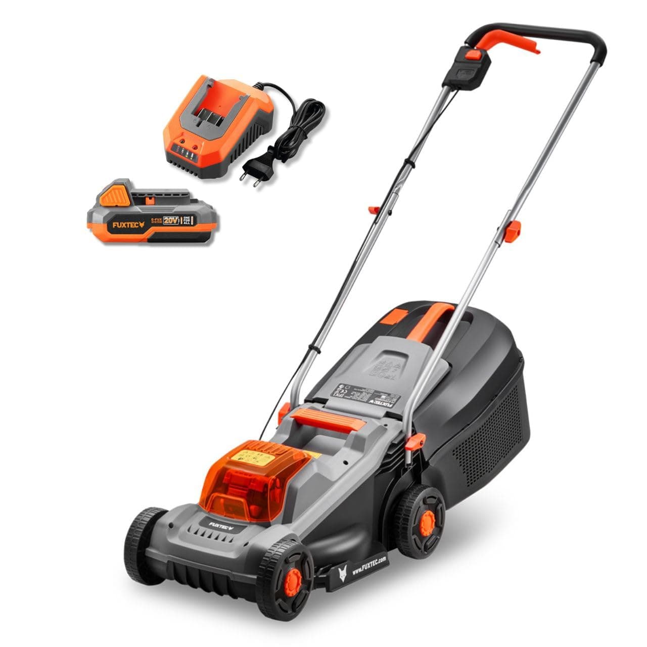 FUXTEC 20 V Akku-Rasenmäher FX-E1RM20-ECO-SET inkl. Akku + Ladegerät, Rasenmäher für kleine bis mittlere Gärten, Schnittbreite 30 cm, 30L Grasfangkorb, Schnitthöhe 30-70 mm Inkl. Akku & Ladegerät Angebot bei HelloDeals