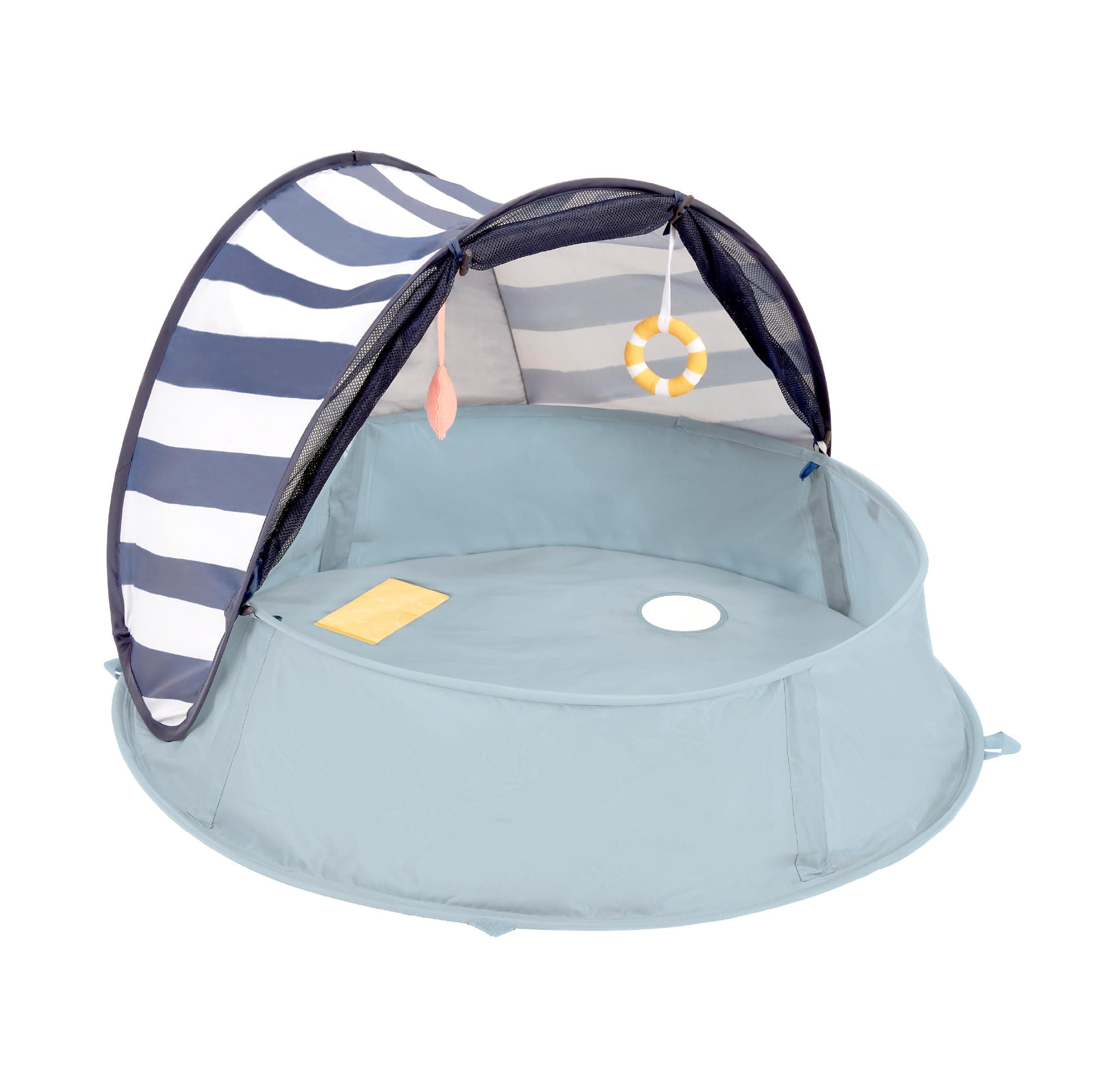Babymoov Strandmuschel 3-in-1 Aquani Matrose - Strandzelt mit UV-Schutz LSF 50, Planschbecken und Reisebett für Kinder Marinière Angebot bei HelloDeals