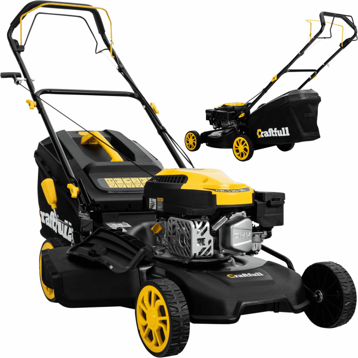 Craftfull Rasenmäher CR-139-30 | 2,9 KW 4 PS | 144 cm³ OHV Motor | Benzinrasenmäher - Mäher Benzin - Selbstfahrantrieb - 46 cm Schnittbreite in 7 Höhenstufen (CR-139-30 2,9 KW 4 PS 144 cm³ Motor) Angebot bei HelloDeals