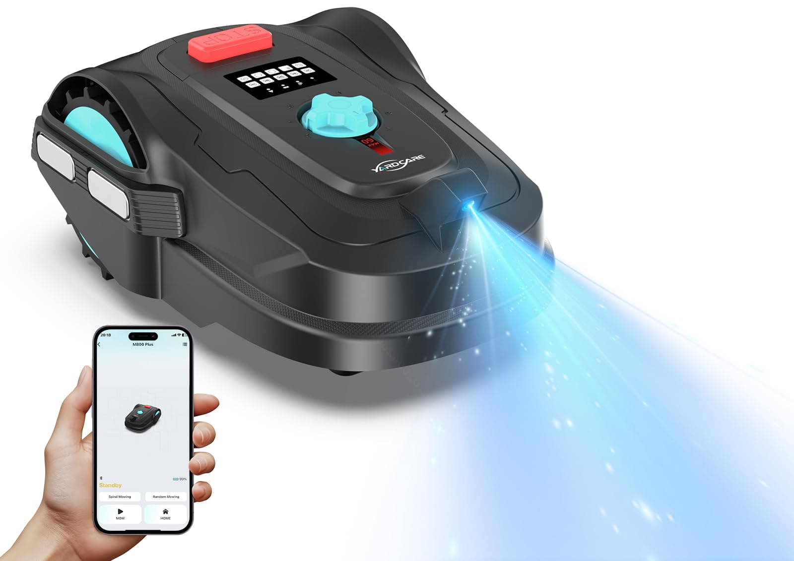 M800Plus Mähroboter ohne Begrenzungskabel, 800 m², GPS Positionierung+KI Vision Rasenmäher Roboter ohne Kabel, U-förmiger Mähmodus, 150 Hinderniserkennungen, automatische Aufladung, App Tiefschwarz Angebot bei HelloDeals