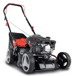 Scheppach Benzin Rasenmäher MP132-42 | Schnittbreite 42cm | 3,3 PS | Stahlgehäuse | Reinigungsfunktion | 45 Liter Fangkorb | Höhenverstellung in 7 Stufen (25-75mm) Solo Angebot bei HelloDeals