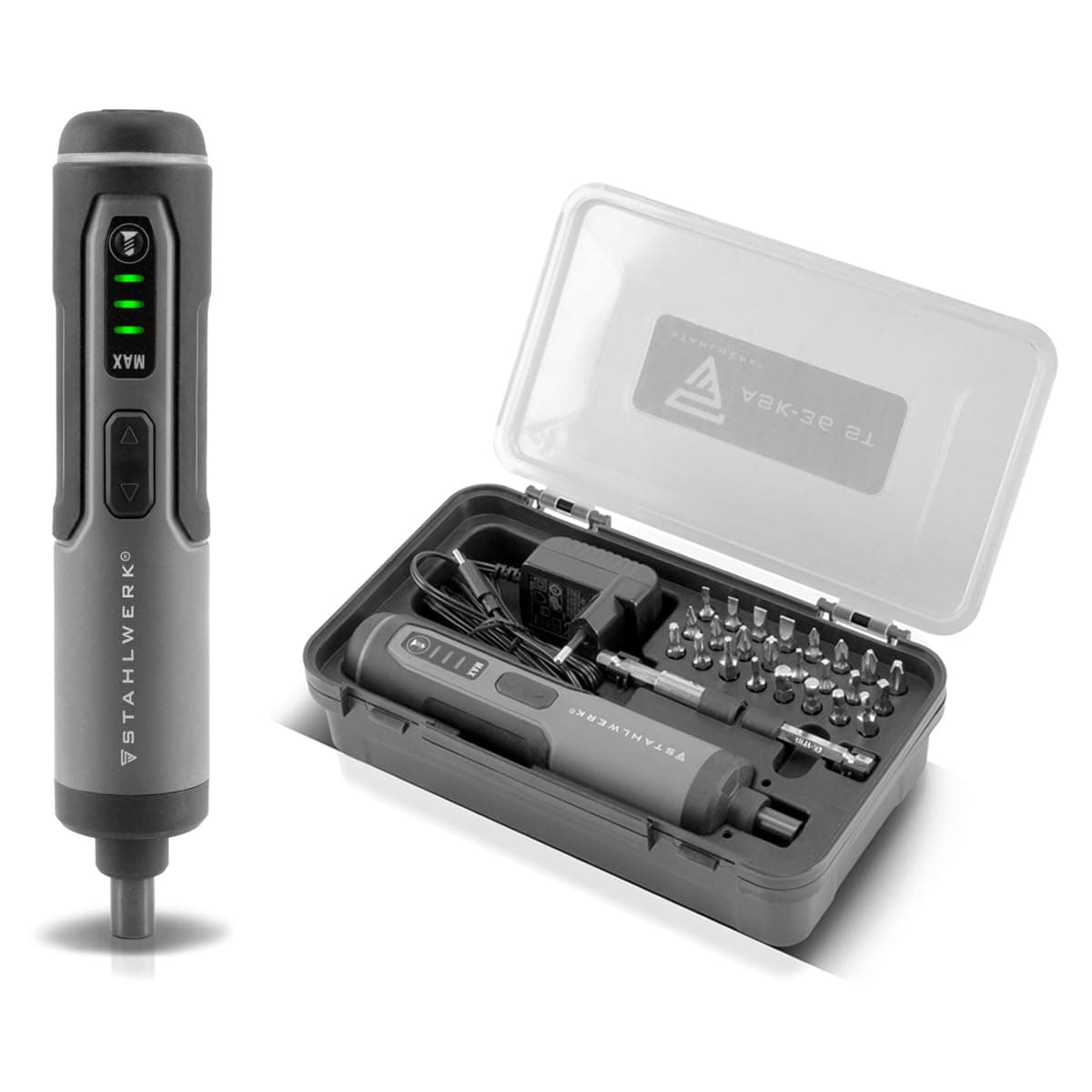 STAHLWERK Elektrischer Schraubendreher Set mit 1300 mAh Akku – USB-C Ladefunktion, 3,6 V Elektroschrauber, Akkuschrauber Mini, Stabschrauber mit LED-Leuchten, ergonomischer Griff, Akku-Schraubendreher Angebot bei HelloDeals