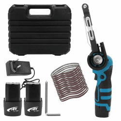 Bandschleifer, 16,8 V Lithium-Akku, 7000 U/min, 15 Schleifbänder (80-1000 Körnung), Leistungsstarker Motor für Holz, Metall und gebogene Flächen, 2 Stunden Laufzeit, Schnellladung Angebot bei HelloDeals