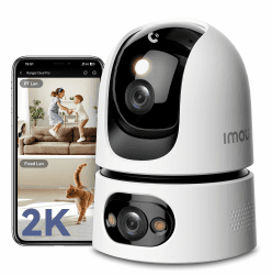 Imou 2K+2K Dual Kameras Überwachung Innen mit Mensch/Tier, 2.4/5GHz WLAN 360° PTZ Überwachungskamera Innen, Farbnachtsicht, Smart Tracking, 2-Wege-Audio, Sirene,Modus Privat,Ideal für Baby/Haustier 3MP Angebot bei HelloDeals