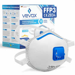 FFP3 Maske mit Ventil – 5er, 10er oder 20er Set – Staubmaske – Atemschutzmaske – Staubschutzmaske – Feinstaubmaske – Atemschutz z.B. gegen Feinstaub, Schimmel oder Asbest 10 stück (1er Pack) Ffp3 Angebot bei HelloDeals