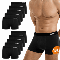 Boxershorts Herren 10er Pack, Ohne Kratzenden Zettel Unterhosen, Atmungsaktive Männer Unterwäsche, Baumwolle Retroshorts (Gr. S - 4XL) XL 10x Schwarz Angebot bei HelloDeals