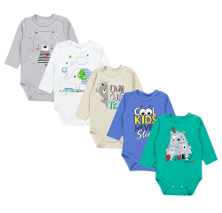 TupTam Langarmbody Baby Body 5er Set – Body Baby aus 100% Baumwolle, OEKO-TEX zertifiziert 104 Junge 4 Angebot bei HelloDeals