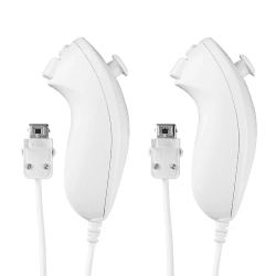 2-Pack Nunchuk Controller für Wii, Remote Nunchuk Jostick Game Controller Kompatibel mit Nintendo Wii und Wii U Videospiel Gamepads Angebot bei HelloDeals