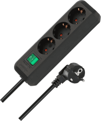 Brennenstuhl Eco-Line, Steckdosenleiste 3-Fach (Mehrfachsteckdose mit erhöhtem Berührungsschutz, Schalter und 1,5m Kabel) schwarz 1,5m schwarz Angebot bei HelloDeals