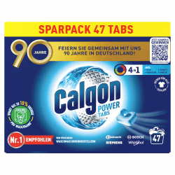 Calgon 4-in-1 Power Tabs – Waschmachinen-Entkalker gegen Geruch, Schmutz und Korrosion – Für eine saubere Waschmaschine – 1 x 47 Tabs 47 stück (1er Pack) Angebot bei HelloDeals