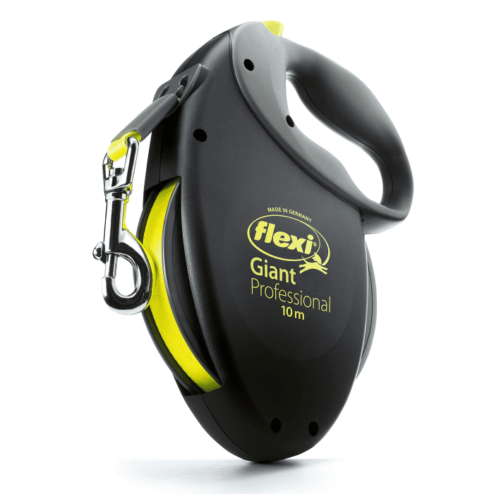 flexi® Giant Professional L Gurt 10 m schwarz, neon-gelber Gurt, Roll-Leine für sehr große und kräftige Hunde bis 50 kg Schwarz/Neongelb L: 10m (max. 50kg) schwarz / neongelb Angebot bei HelloDeals