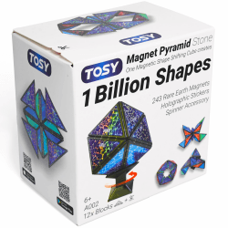 TOSY Magnet Pyramid Stone – 1 Würfel verwandelt Sich in 1 Milliarde Formen, 12 Teile, 243 Magnete, Kinder, holografisches Design, kreatives STEM-Puzzle Angebot bei HelloDeals