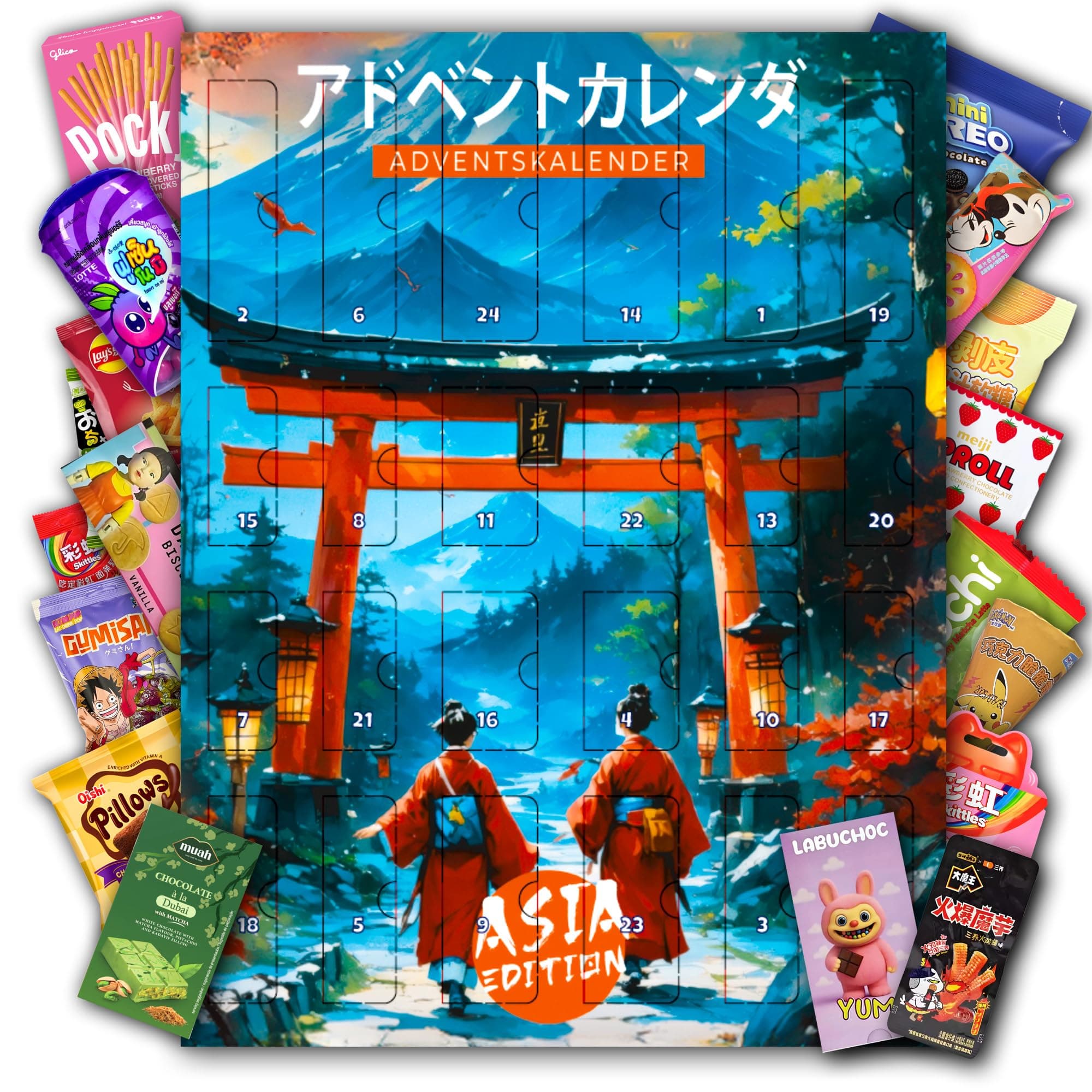 Asiatische Süßigkeiten Adventskalender 2025 mit Japanischen Süßigkeiten, Koreanischen Süßigkeiten & vielen weiteren Snacks - für Kinder, Frauen & Männer XL Angebot bei HelloDeals