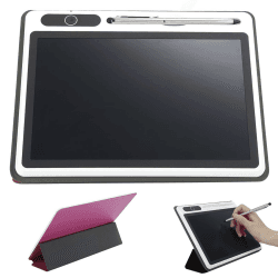 Jectse Elektronischer 9-Zoll-Notizblock, LCD-Tablet-Zeichenblock – Flexibel, Hell, Sehr Praktisch, Mehr 100.000 Schreibvorgänge – Tägliche Notizen für Geschäftsstudien, Meetings Rot (mit Lederetui) Angebot bei HelloDeals
