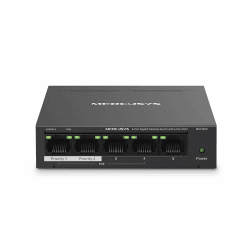 Mercusys MS105GP PoE Switch 5-Port Gigabit LAN Switch mit 4 PoE+ Ports (65 Watt, IEEE-802.3af/at PoE, lüfterlos, Plug-and-Play, Robustes Metallgehäuse) Angebot bei HelloDeals
