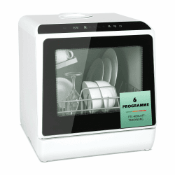 YU YUSING Mini Geschirrspüler Tischgeschirrspüler mit 5+1 Programme, Spülmaschine Klein für 4 Gedecke mit/ohne Wasseranschluss, 5L Wassertank, Touch Control, LED-Display, für Zuhause Büro Camping Weiß mit Glasfenster Angebot bei HelloDeals