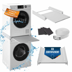 Zwischenbaurahmen mit ausziehbarer Abstellfläche - (EU ZERTIFIZIERT) Verbindungsrahmen für Waschmaschine & Trockner - Zwischenbausatz mit Abstellfläche Zwischenbaurahmen mit Abstellfläche Angebot bei HelloDeals