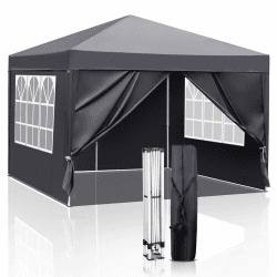 Pavillon 3x3 m,Faltpavillon,Wasserdicht Stabil Winterfest UV Schutz 50+,420D Oxford,Faltbar Höhenverstellbar,Partyzelt,Gartenzelt,Für Garten Camping,Outdoor,Grau,4 Seitenteilen Grau 3x3 m-4 Seitenteilen Angebot bei HelloDeals