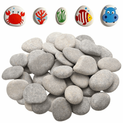 40 Stück Kieselsteine zum Bemalen Flache Steine zum Bemalen, 3-5 cm groß Gemalter Kies Dekosteine, Naturstein zum Basteln für Strand Kiesel Bunte Malerei Dekosand Dekoration Angebot bei HelloDeals