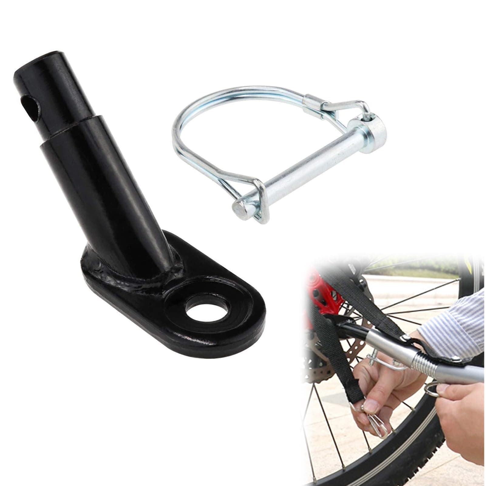 Fahrradanhänger Kupplung, Fahrradanhängerkupplung mit Sicherungsstift, Für Kinderanhänger und Lastenanhänger, Schwarz, 52 mm Angebot bei HelloDeals
