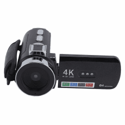 4K 64MP Videokamera Camcorder, 28 facher Digitalzoom HD Digitalkamera Recorder mit 3 Zoll Rotationsbildschirm, LED Licht, Kinder Vlogging Kamera, Reise Handycam Camcorder Kamera Angebot bei HelloDeals