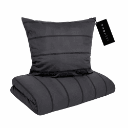 bugatti Bettwäsche 135x200 cm - Satinbettwäsche anthrazit/schwarz, 100% Baumwolle, 2 teilig mit Reißverschluss 135 x 200, 80 x 80 cm Grau Angebot bei HelloDeals