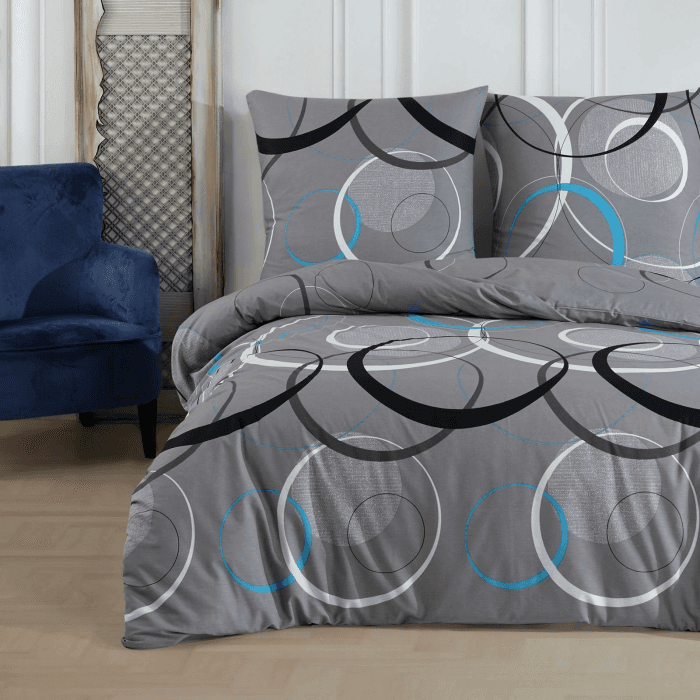 Buymax® Bettwäsche 135x200 100% Baumwolle 4-Teilig Bettbezug - Bettwäsche-Sets 135 x 200cm mit 2 mal Kissenbezüge 80x80cm, ÖKO-TEX Renforcé-Bettdeckenbezüge Set mit Reißverschluss 2x 135x200 + 2x 80x80cm Wave_grey Angebot bei HelloDeals