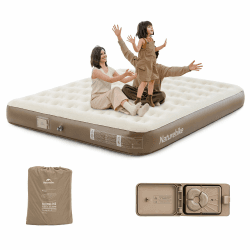 Naturehike Luftbett 3 Personen mit integrierter Pumpe, 200x180x25cm – Aufblasbare Matratze für Camping & Gästebett, Selbstaufblasend, Tragbar & Langzeitstabil, Ideal für Zuhause und Reisen Braun - 2-3 Personen Angebot bei HelloDeals