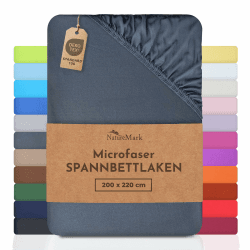 NatureMark - Mikrofaser SPANNBETTLAKEN zum Sparpreis! Viele Größen und Farben Markenware (Anthrazit Grau, 200 x 220 cm) 200 x 220 cm Anthrazit Grau Angebot bei HelloDeals