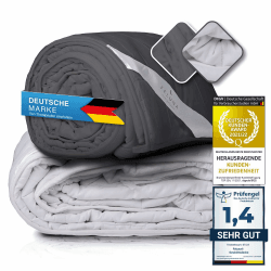 Feluna® XXL Gewichtsdecke 155x200cm Therapie-Decke 8kg - Anti-Stress Bettdecke Weighted Blanket - Entspannungsdecke für Angst- u. Schlafstörungen (Grau) Angebot bei HelloDeals